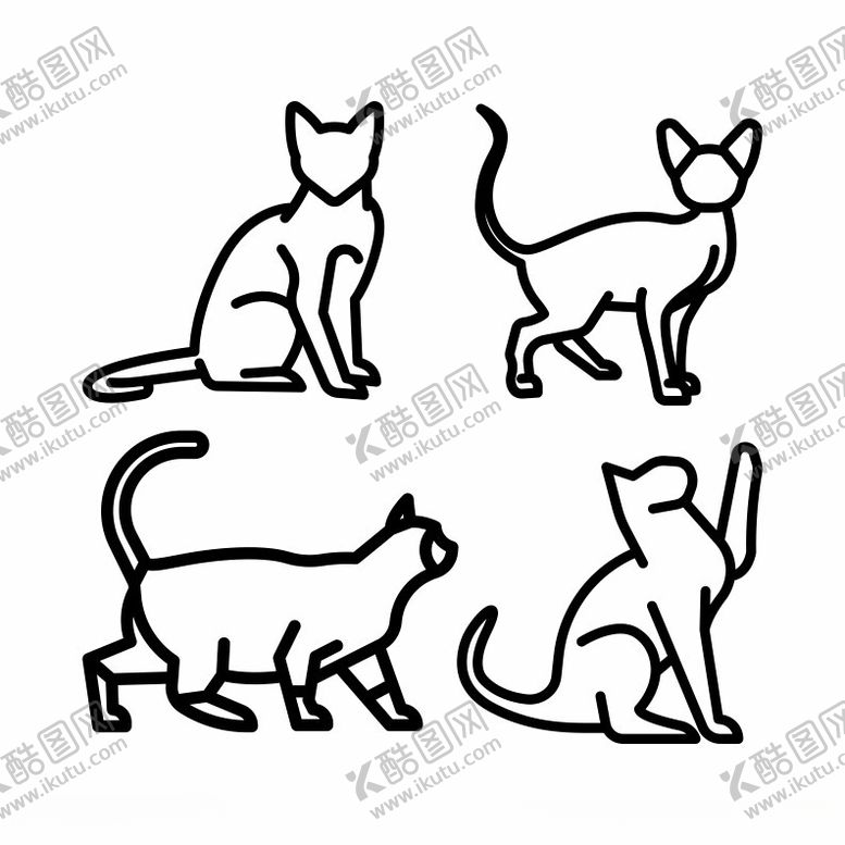 编号：13864402211503059812【酷图网】源文件下载-矢量猫咪