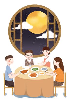 一家人团圆素材福字过年喜庆