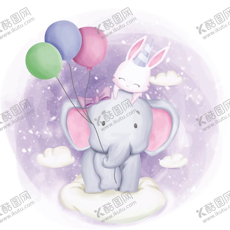 编号：97018006240038334787【酷图网】源文件下载-水彩动物