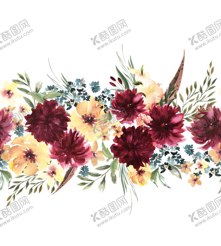 编号：17132609221654373155【酷图网】源文件下载-水彩花朵创意图案