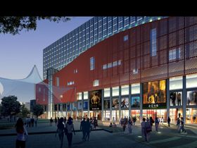办公楼建筑室外小区高层效果图