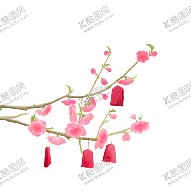 编号：10886505090247535708【酷图网】源文件下载-中国风灯笼梅花元素PNG