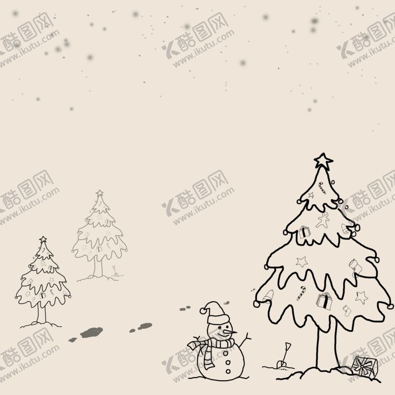 编号：76716407071906426689【酷图网】源文件下载-手绘圣诞树圣诞节雪人