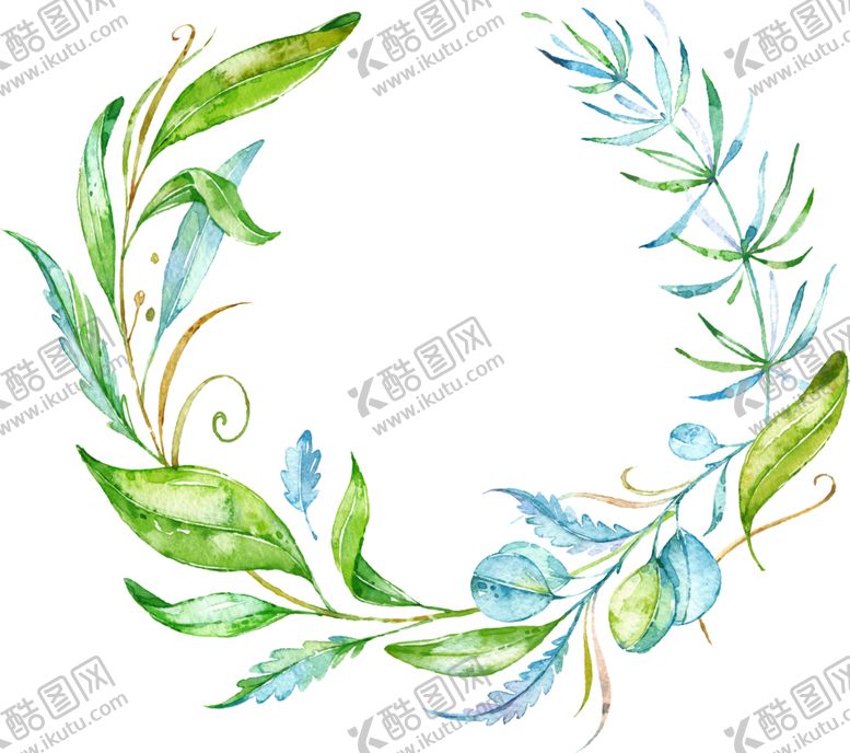 编号：60315209220027047271【酷图网】源文件下载-水彩植物