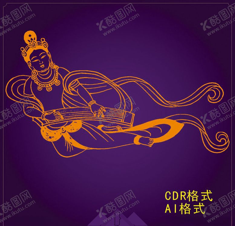 编号：82994407030432026128【酷图网】源文件下载-敦煌壁画飞天矢量