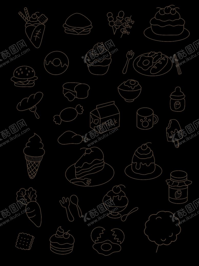 编号：43379710041150234118【酷图网】源文件下载-可爱卡通食物小素材