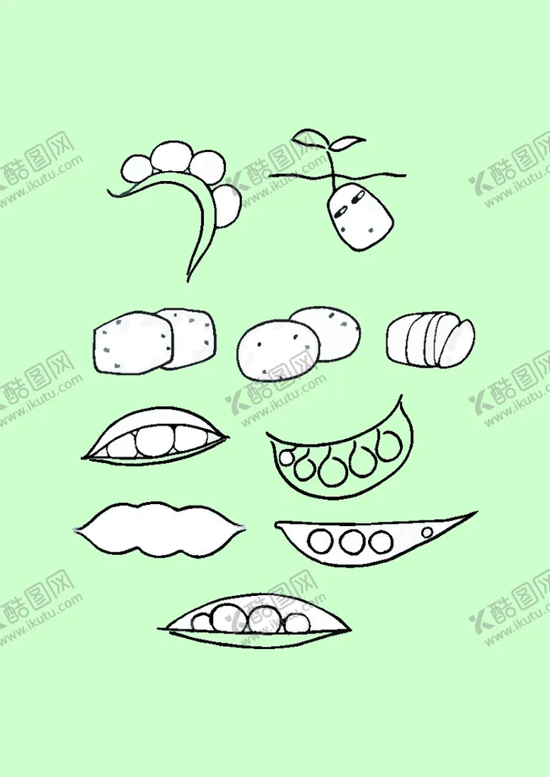 编号：40346912110743118441【酷图网】源文件下载-简笔画豆角