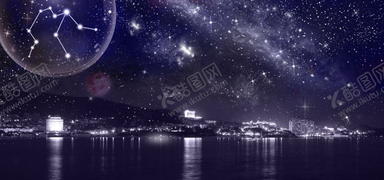 编号：85529809250146522306【酷图网】源文件下载-合成十二星座水瓶座星空