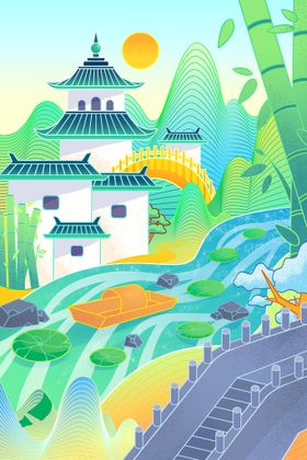中国风海报潮展板元素潮创意