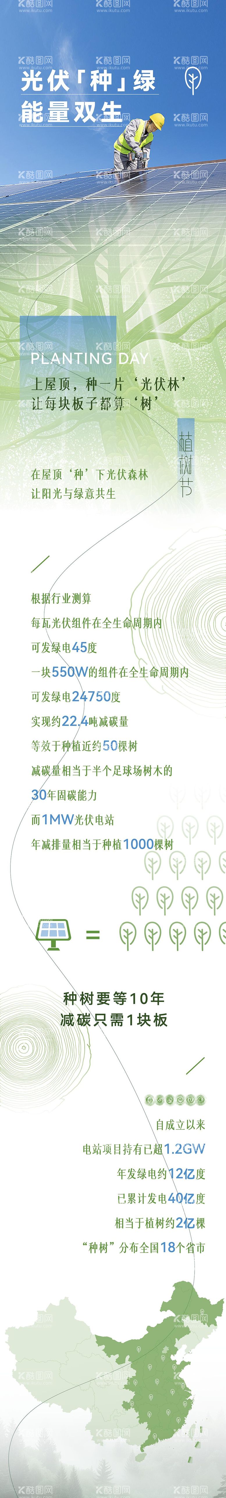 编号：87118103130702052187【酷图网】源文件下载-光伏行业植树节长图海报