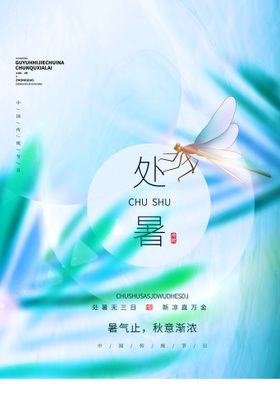 处暑海报设计图片朋友圈飞机稿