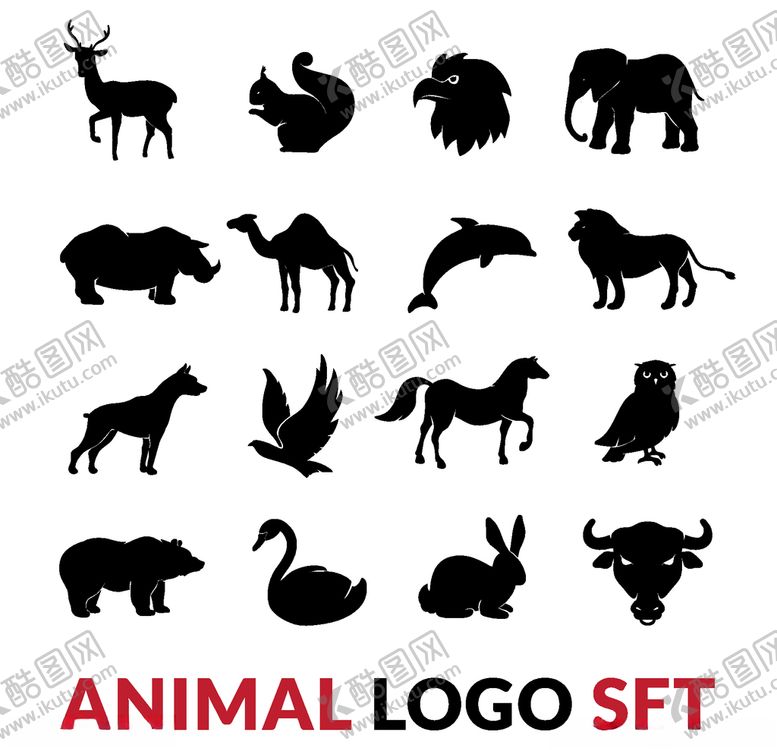 编号：12706509221049506573【酷图网】源文件下载-动物剪影