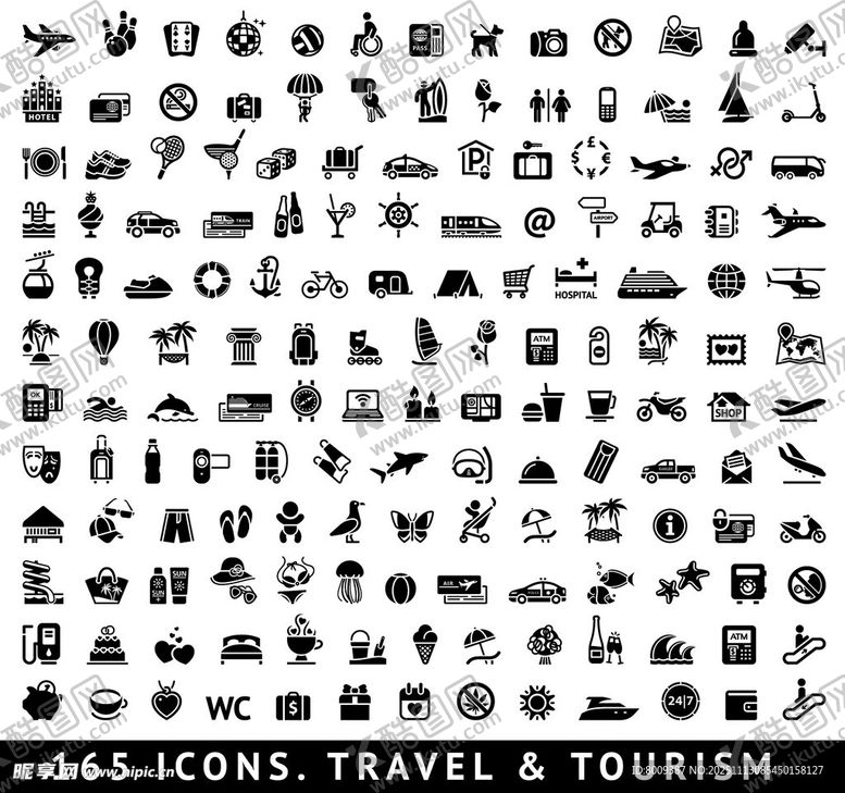 编号：75194511242330562916【酷图网】源文件下载-旅游与旅行相关图标集合