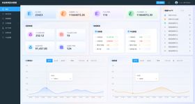 蓝色可视化后台概览页面