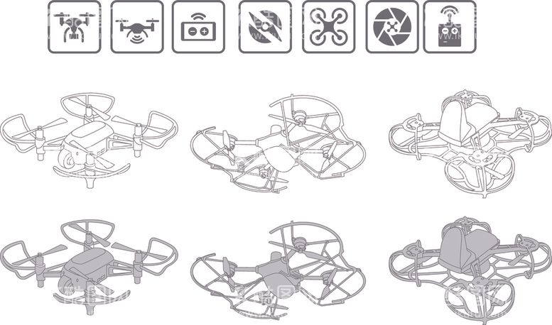 编号：69201802181502012063【酷图网】源文件下载-无人机线稿矢量