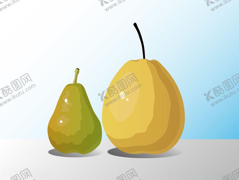 编号：45523309270738069745【酷图网】源文件下载-水果系列矢量插画之梨子