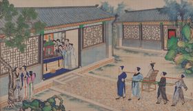 红楼梦场景精美工笔画