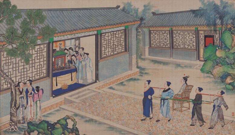 编号：51062507041829107435【酷图网】源文件下载-红楼梦场景精美工笔画
