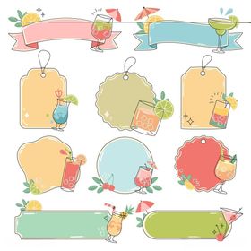 夏日饮品标签