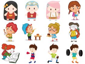 卡通儿童男孩插画小学生孩子
