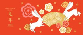 兔年兔子2023新春素材花2023新素材玉