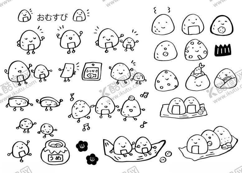 编号：32277211212307016258【酷图网】源文件下载-可爱动物简笔画集合