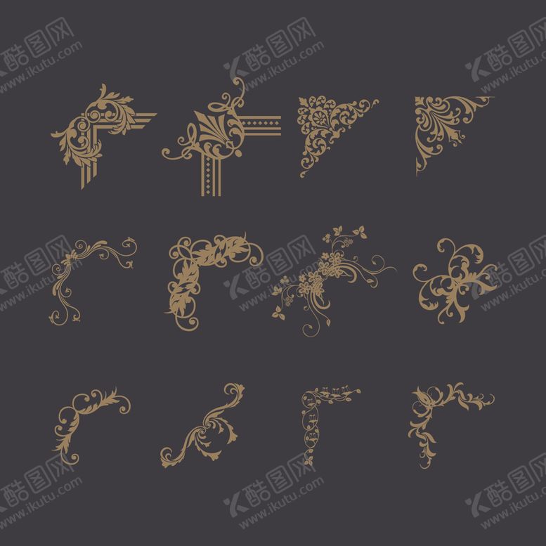 编号：55798910171733178407【酷图网】源文件下载-金色花纹花边