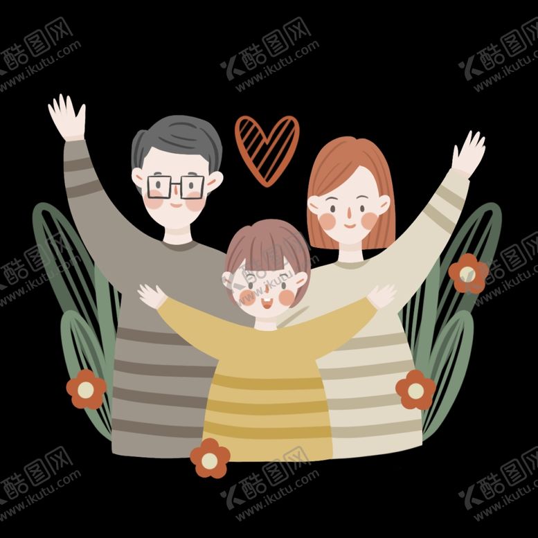 编号：56091610050439374744【酷图网】源文件下载-一家人插画装饰图案
