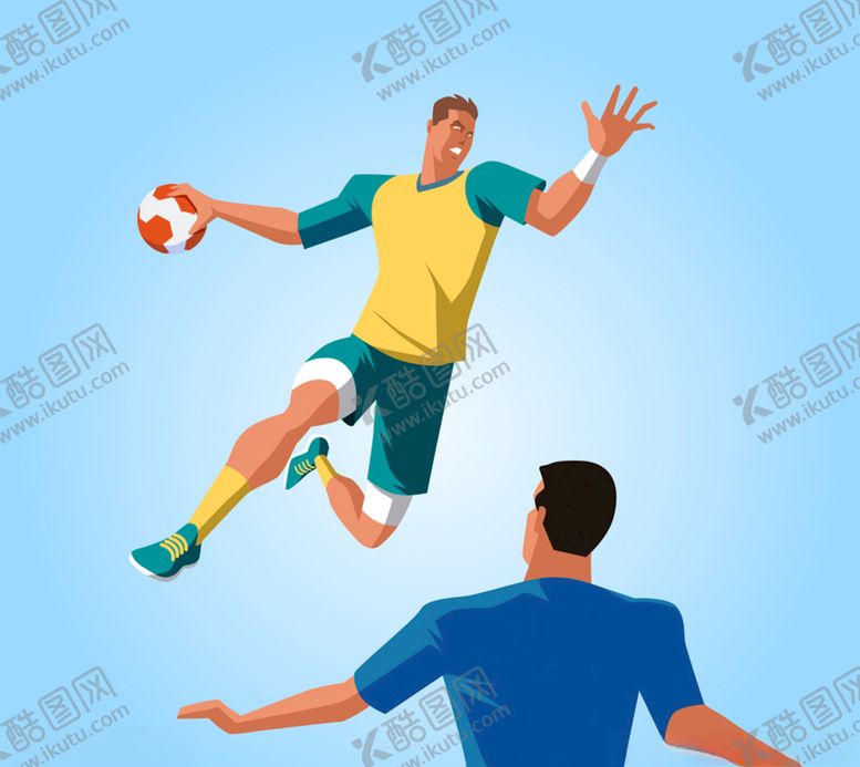 编号：61926109222108097243【酷图网】源文件下载-创意手球比赛男子矢量素材