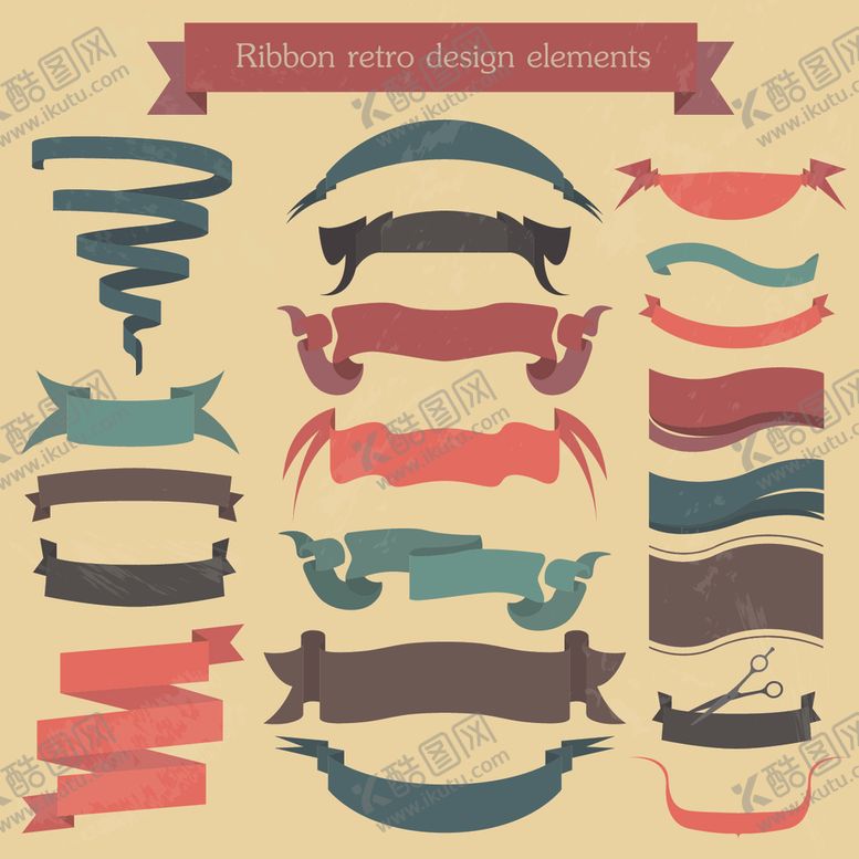 编号：30008909221648315748【酷图网】源文件下载-复古彩带设计