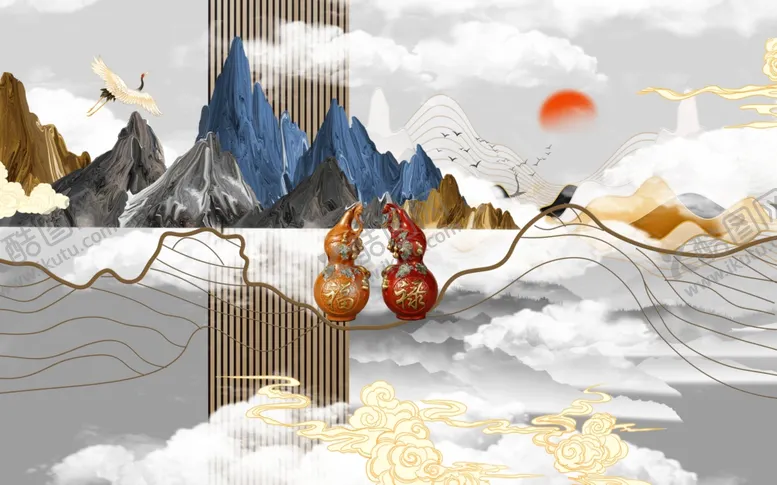 编号：98333203082103425346【酷图网】源文件下载-山水背景墙
