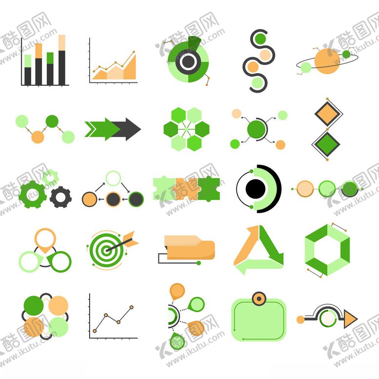 编号：73628311242036259985【酷图网】源文件下载-绿色商务图表与办公