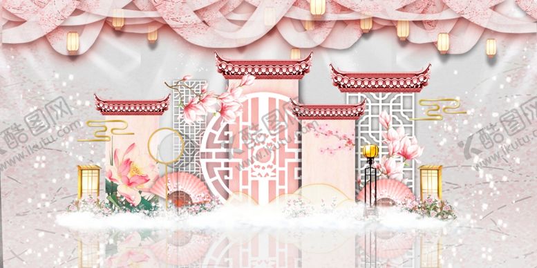 编号：70770905080444491174【酷图网】源文件下载-中式粉色婚礼主题