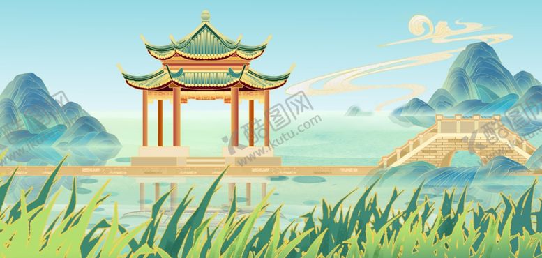 编号：34822012191938018383【酷图网】源文件下载-国潮江南背景