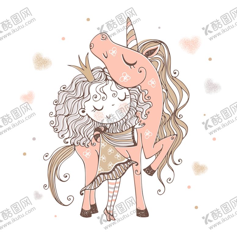 编号：91371610010432598433【酷图网】源文件下载-创意可爱儿童画独角兽矢量插画