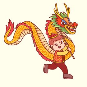 男孩舞龙