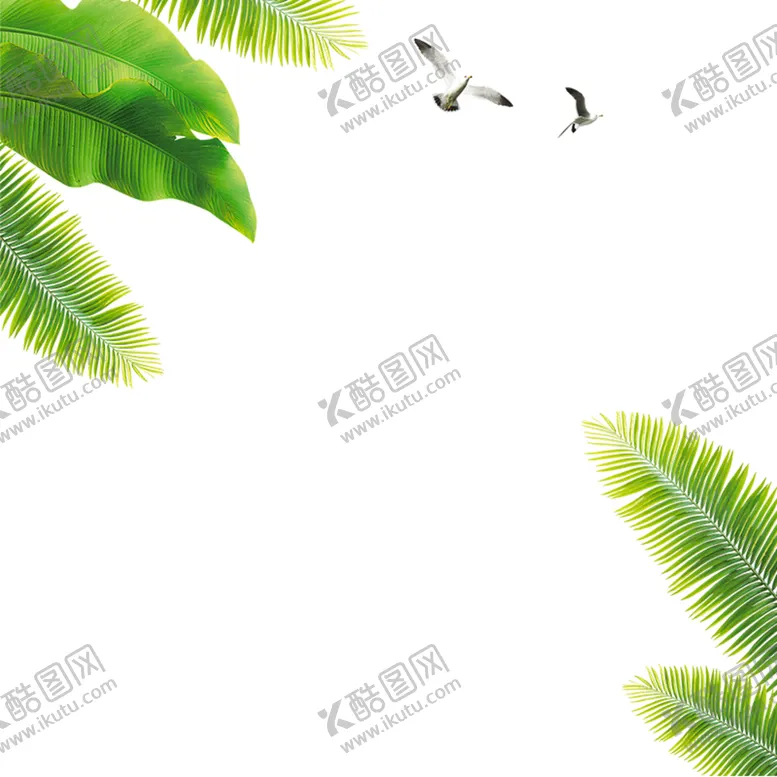 编号：86705206261610075556【酷图网】源文件下载-夏日椰子树叶沙滩海滩