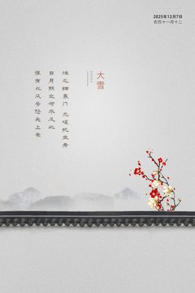 大雪节气海报地产稿二十四单页