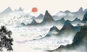 中国风新中式山水画