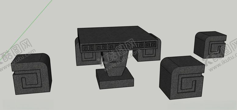 编号：38454210082021173475【酷图网】源文件下载-中式石桌凳