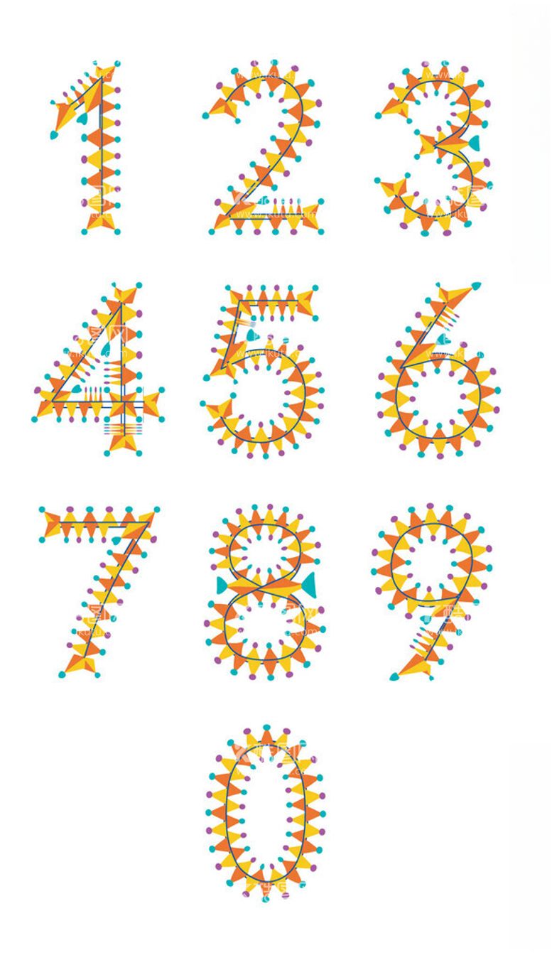 编号：53968201211451284673【酷图网】源文件下载-阿拉伯数字艺术字