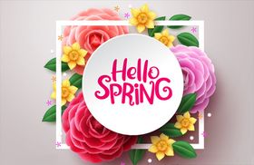 3款抽象春季花卉海报