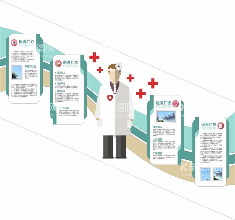 编号：41642012160041004206【酷图网】源文件下载-医院楼梯文化墙