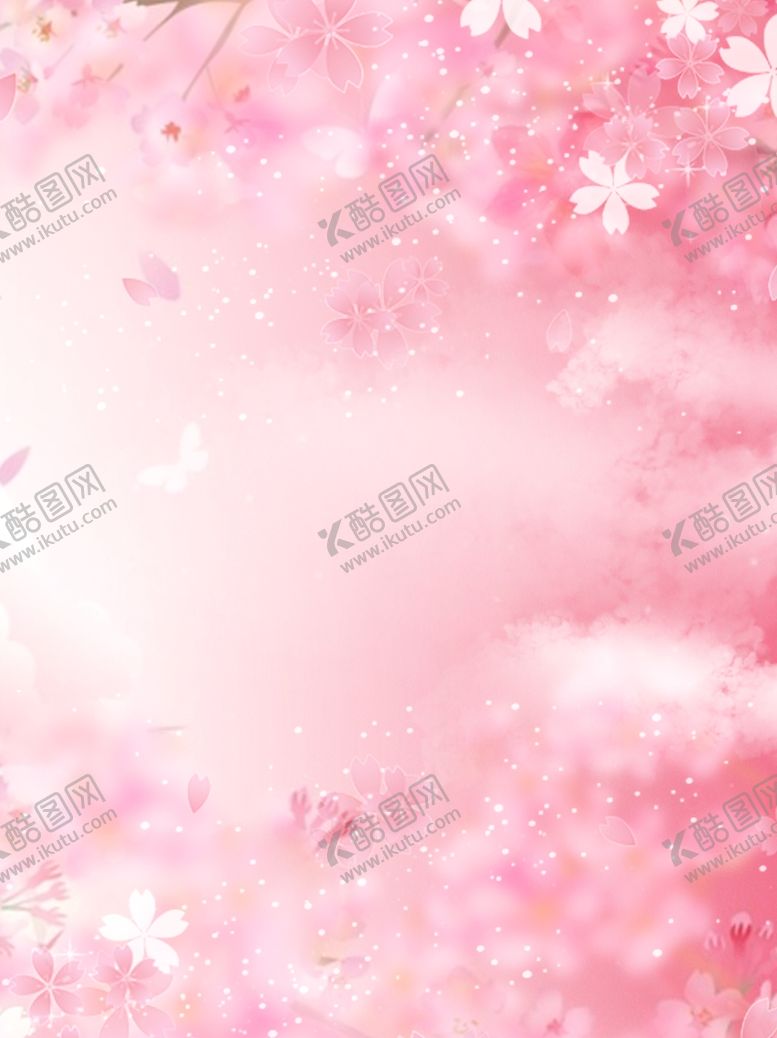 编号：40741210310042049244【酷图网】源文件下载-粉色简约唯美樱花风景背景