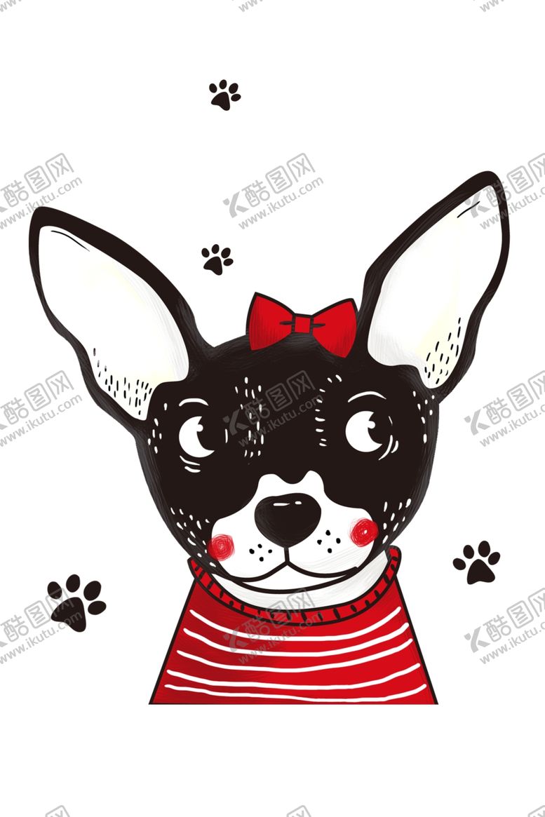 编号：93543804200725481785【酷图网】源文件下载-长耳朵的小狗插画