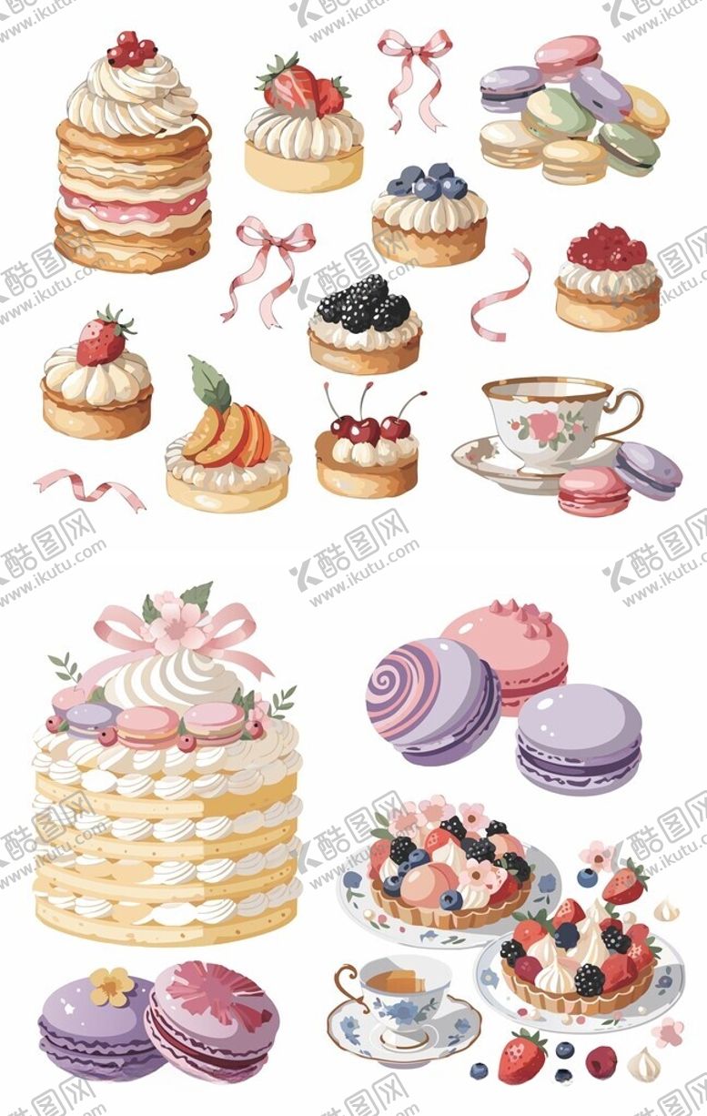 编号：92366404250122289948【酷图网】源文件下载-手绘甜品