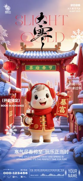 酒吧大寒节气移动端海报
