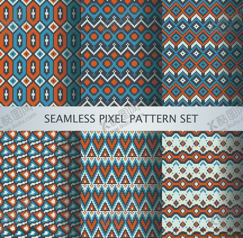 编号：31358911021757585240【酷图网】源文件下载-几何条纹像素图案集合