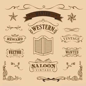 西部风格复古装饰元素