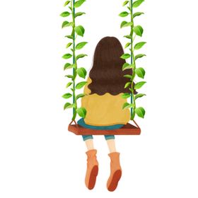 彩绘人物背影